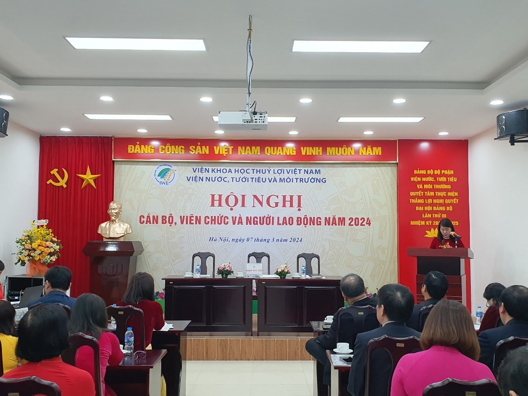 Hội nghị cán bộ Viên chức và người lao động Viện Nước, Tưới tiêu và Môi trường năm 2024 Hội nghị cán bộ Viên chức và người lao động Viện Nước, Tưới tiêu và Môi trường năm 2024