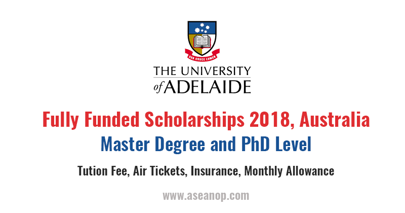 Master degree and Doctoral Research Scholarship in South Australia (Fully Funded)